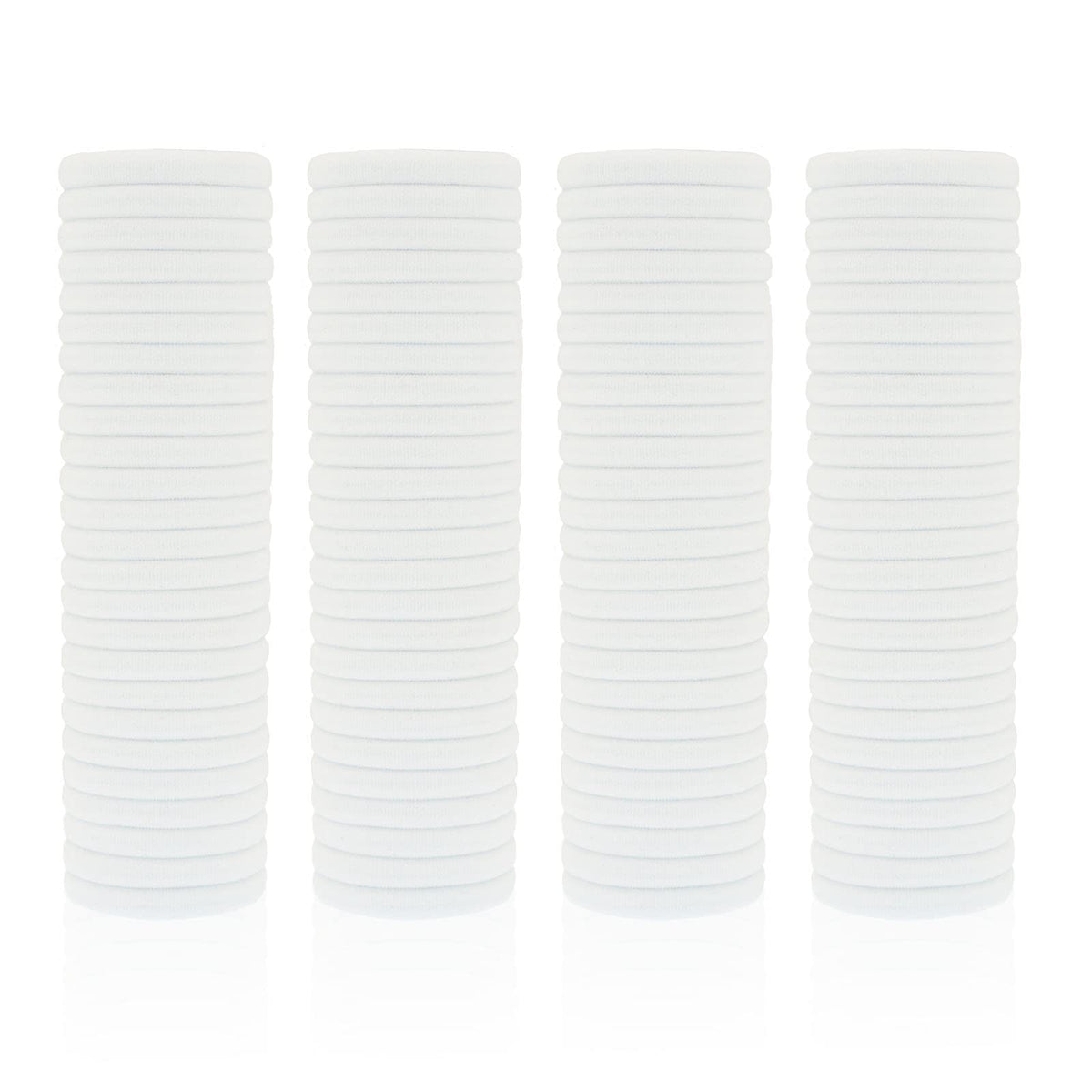 PIDOUDOU front pack of 100 white hair ties showing value and convenience