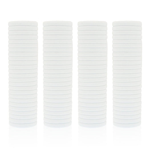 PIDOUDOU front pack of 100 white hair ties showing value and convenience