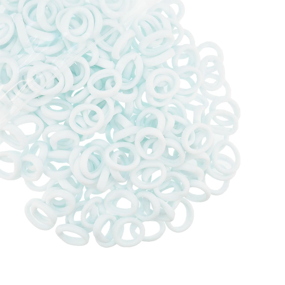 PIDOUDOU front pack of 200 white hair ties showing quantity and clean color benefit