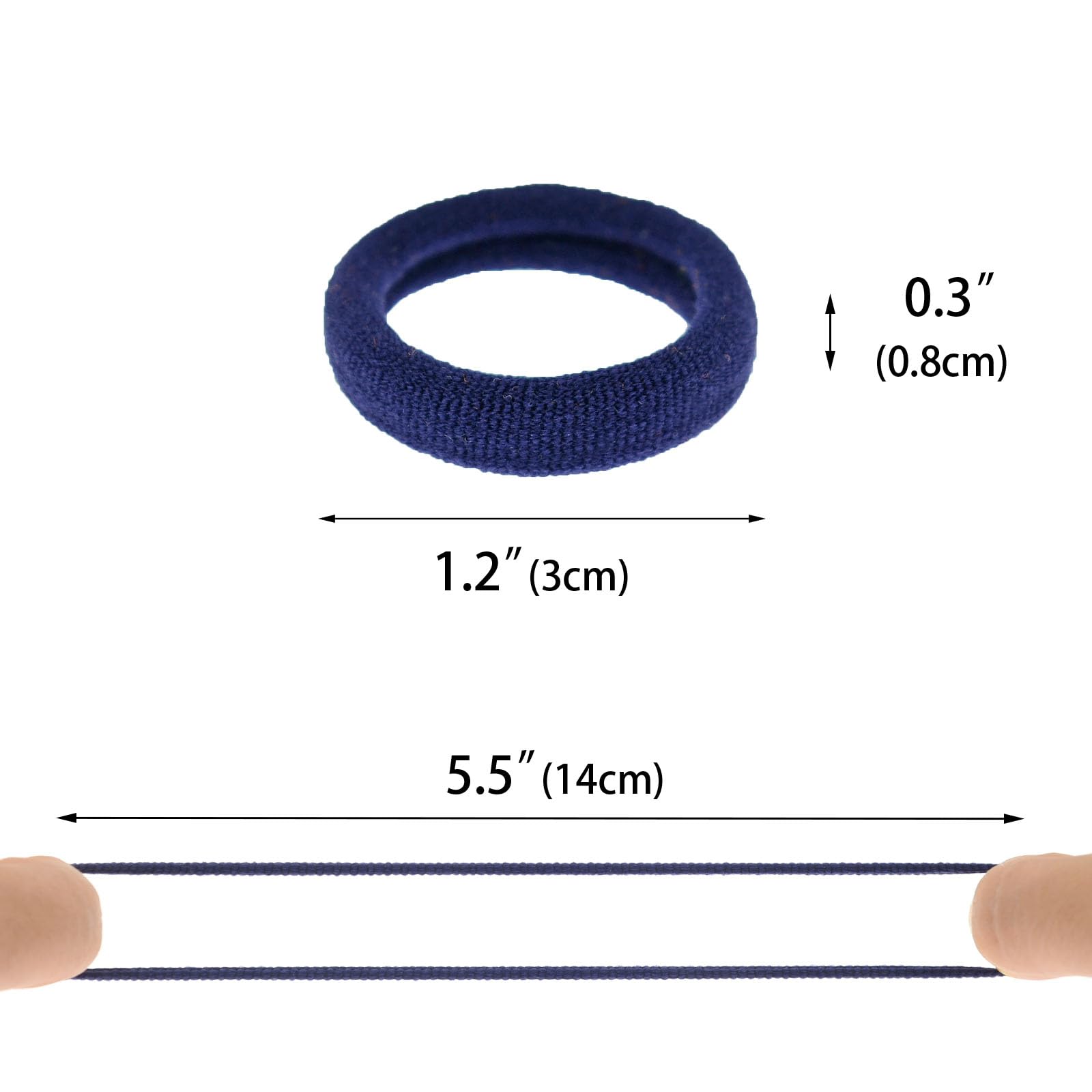 PIDOUDOU toddler wearing navy hair tie holding ponytail neatly
