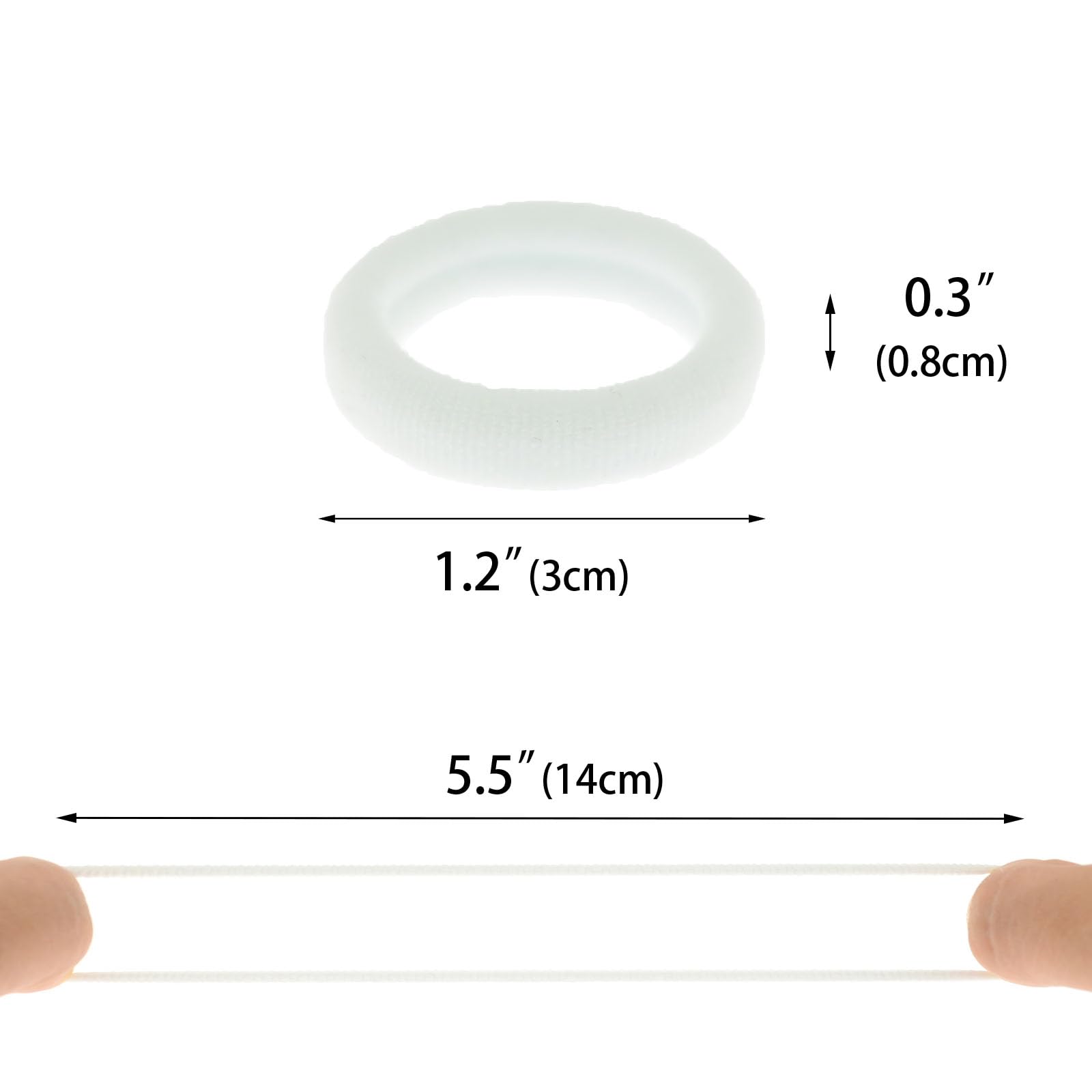 PIDOUDOU on toddler wearing white ponytail holder showing secure gentle hold