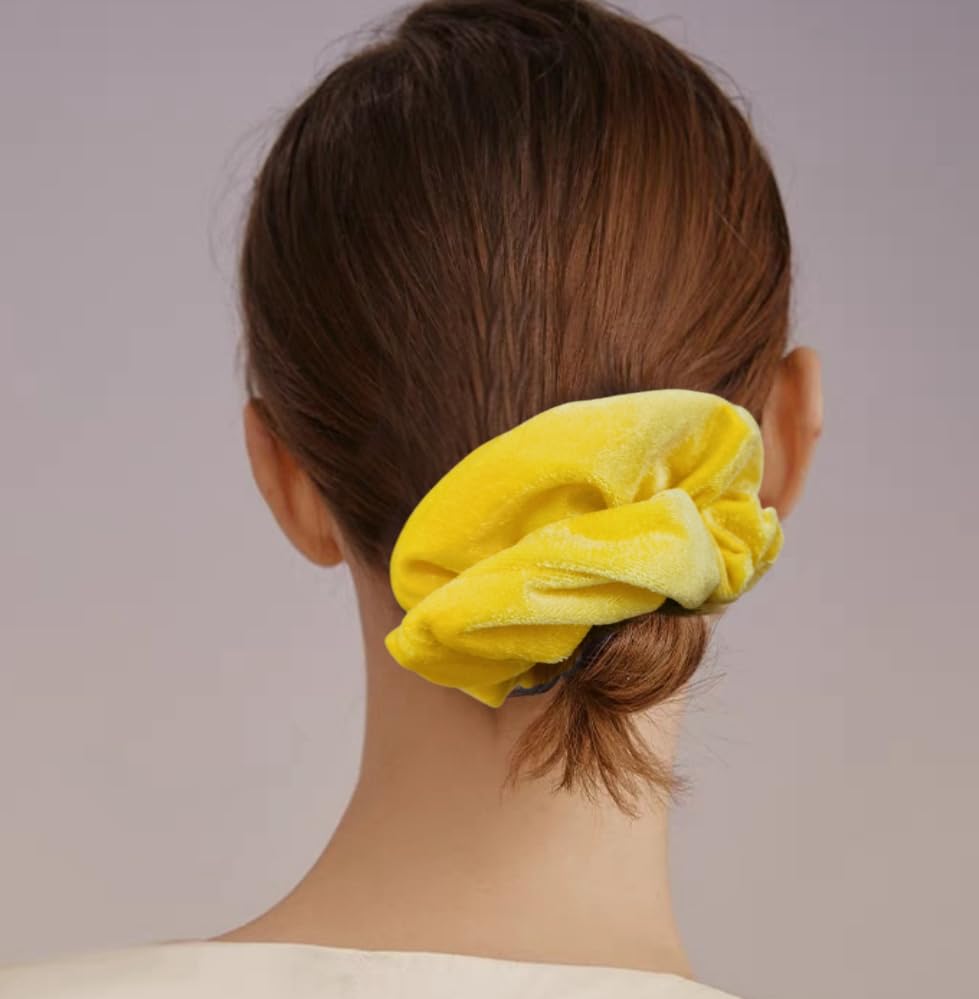 PIDOUDOU scrunchie holding thick ponytail demonstrates secure non-damaging hold