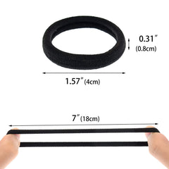 PIDOUDOU hair tie beside ruler showing dimensions and stretch capacity
