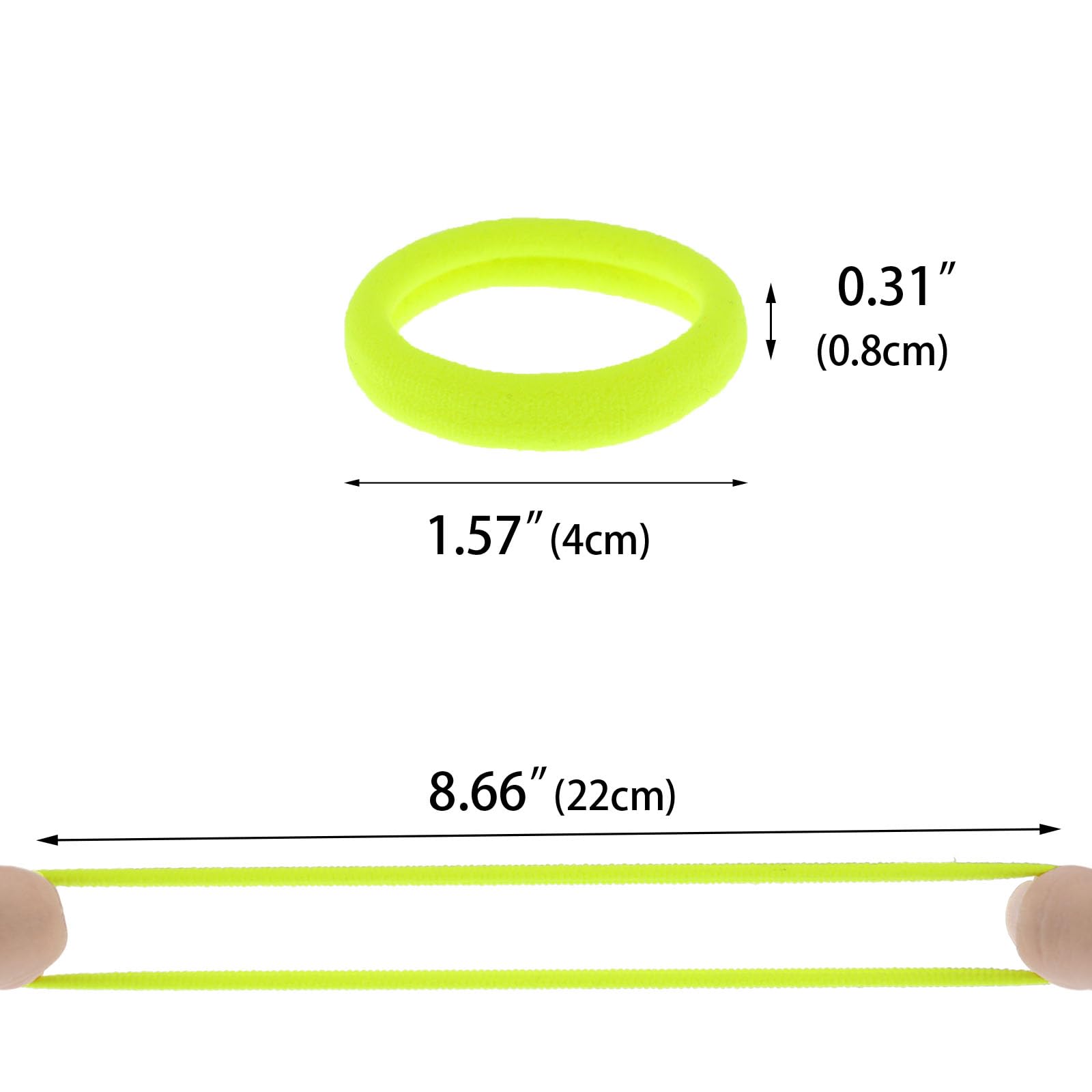 PIDOUDOU hair tie in hand for size comparison, explains fit and scale