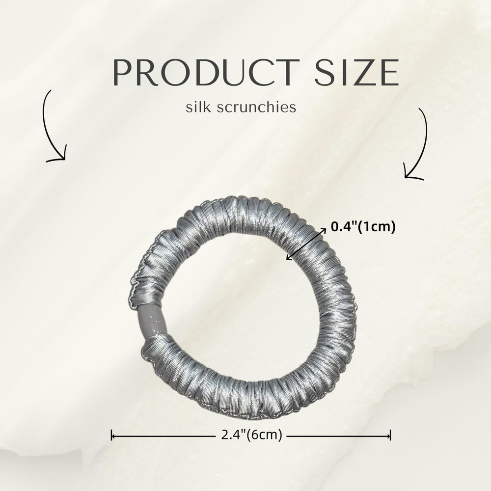 PIDOUDOU scrunchie beside ruler showing 6.5 cm size and scale