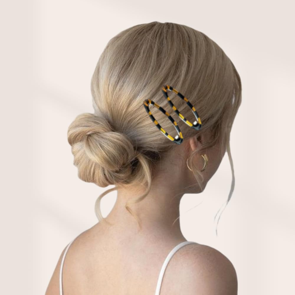 PIDOUDOU clips beside a ruler showing 2.8-inch size for medium to thick hair