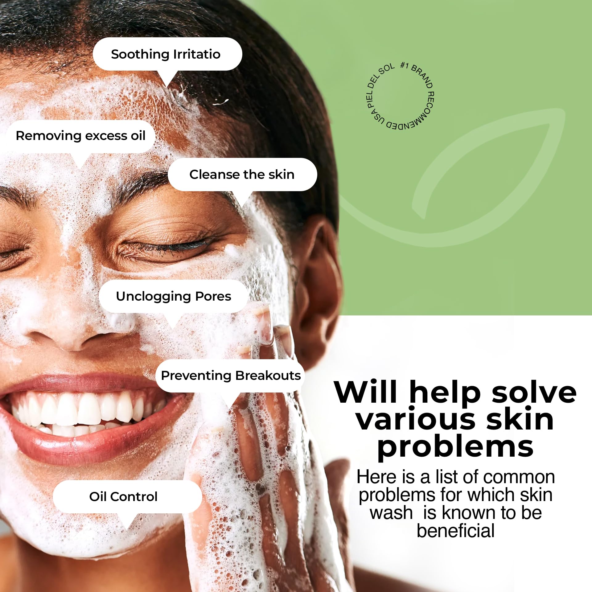 Piel del Sol foam texture close-up showing lightweight, effective cleanse