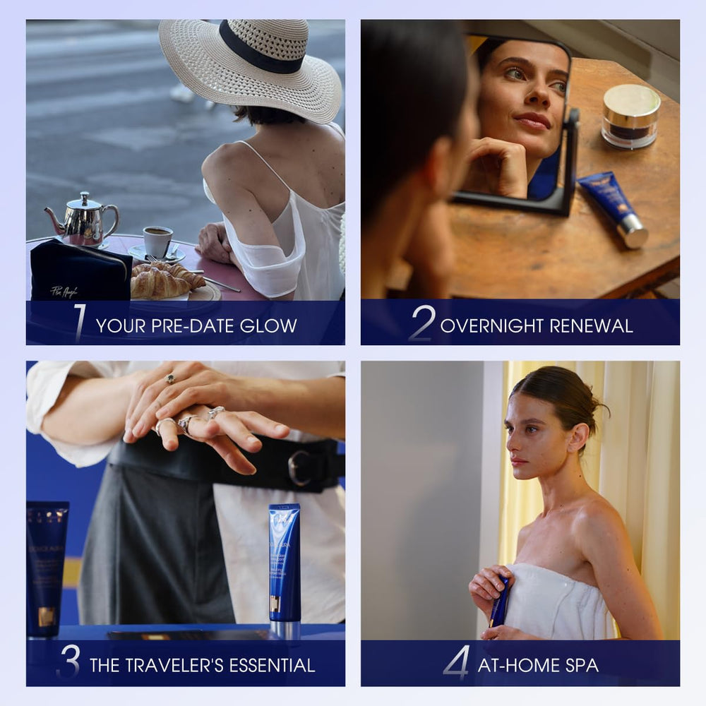 Pier Augé next to common item illustrating compact 50ml travel-friendly size