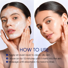 Pier Augé application step massaging mask into skin to improve absorption
