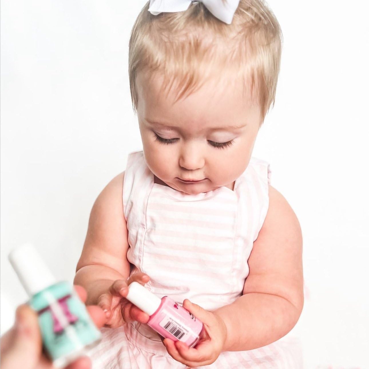 Family vanity scene with Piggy Paint polishes showing safe, shared beauty moments