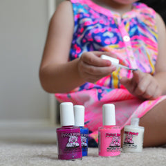 Piggy Paint family manicure scene showing safe polish use around children