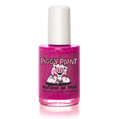 Piggy Paint Glamour Girl front bottle showing purple glitter polish benefits