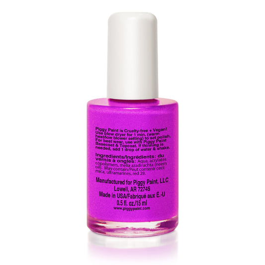 Piggy Paint brush applying Groovy Grape demonstrating smooth, low-odor coverage