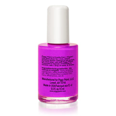 Piggy Paint brush applying Groovy Grape demonstrating smooth, low-odor coverage