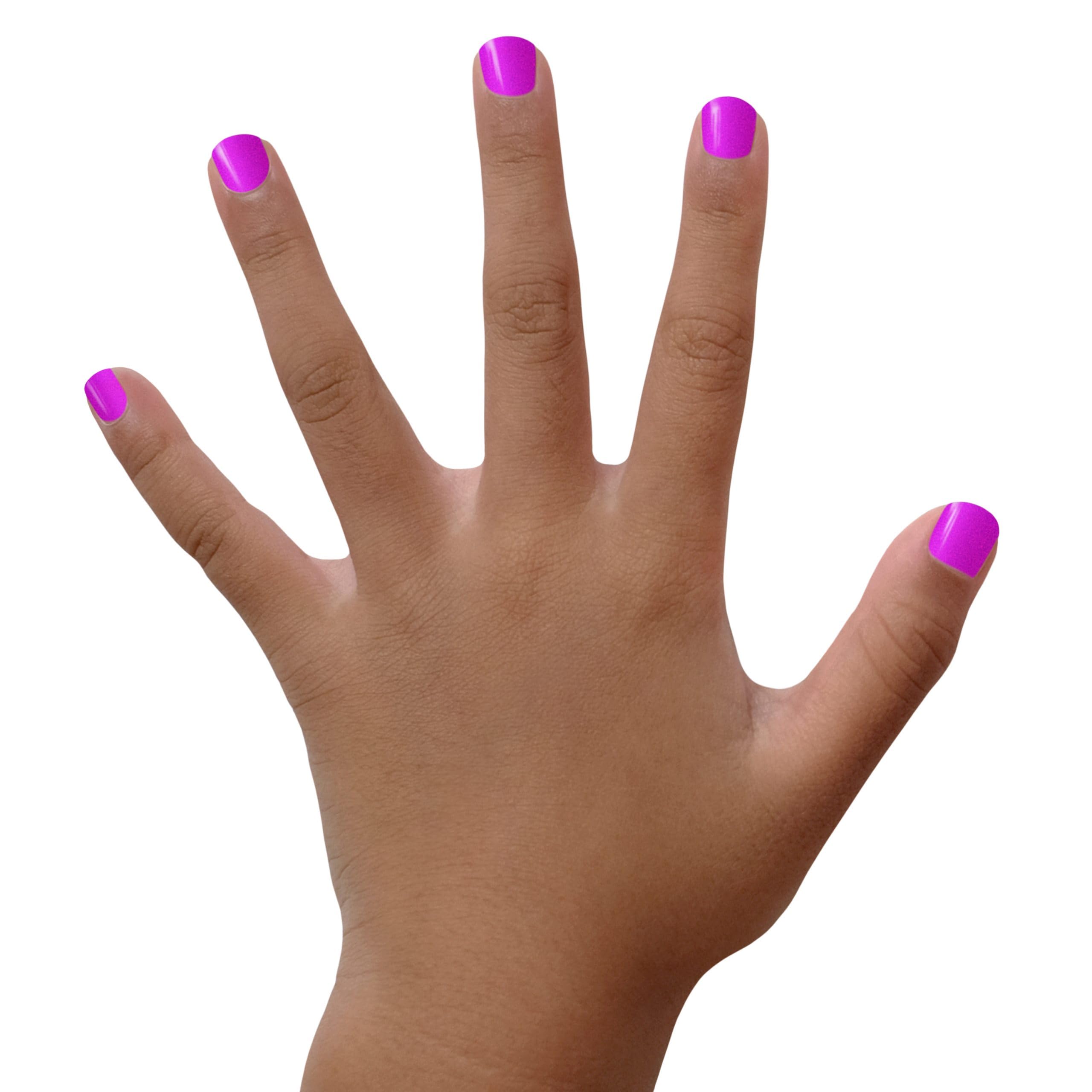 Piggy Paint Groovy Grape swatch on skin highlighting neon shimmer and durability