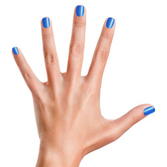 Piggy Paint close-up of blue glitter shows shimmer intensity and playful sparkle benefit