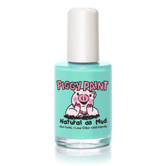 Piggy Paint bottle front view showing seafoam green shade and safe formula