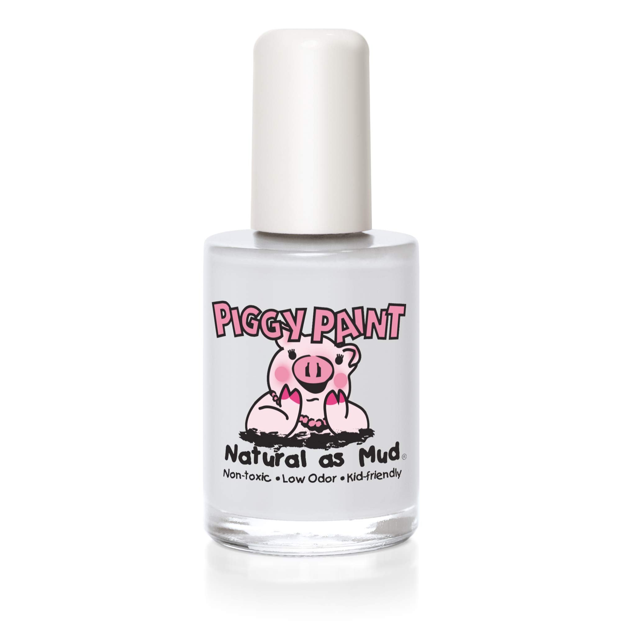 Piggy Paint bottle front showing Snow Bunny's Perfect white matte finish and safety
