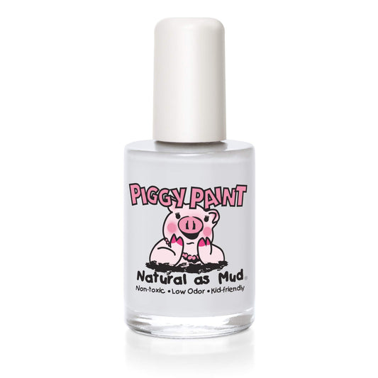 Piggy Paint bottle front showing Snow Bunny's Perfect white matte finish and safety