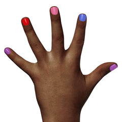 Swatches of Piggy Paint on white background showing true color payoff and mixable benefit