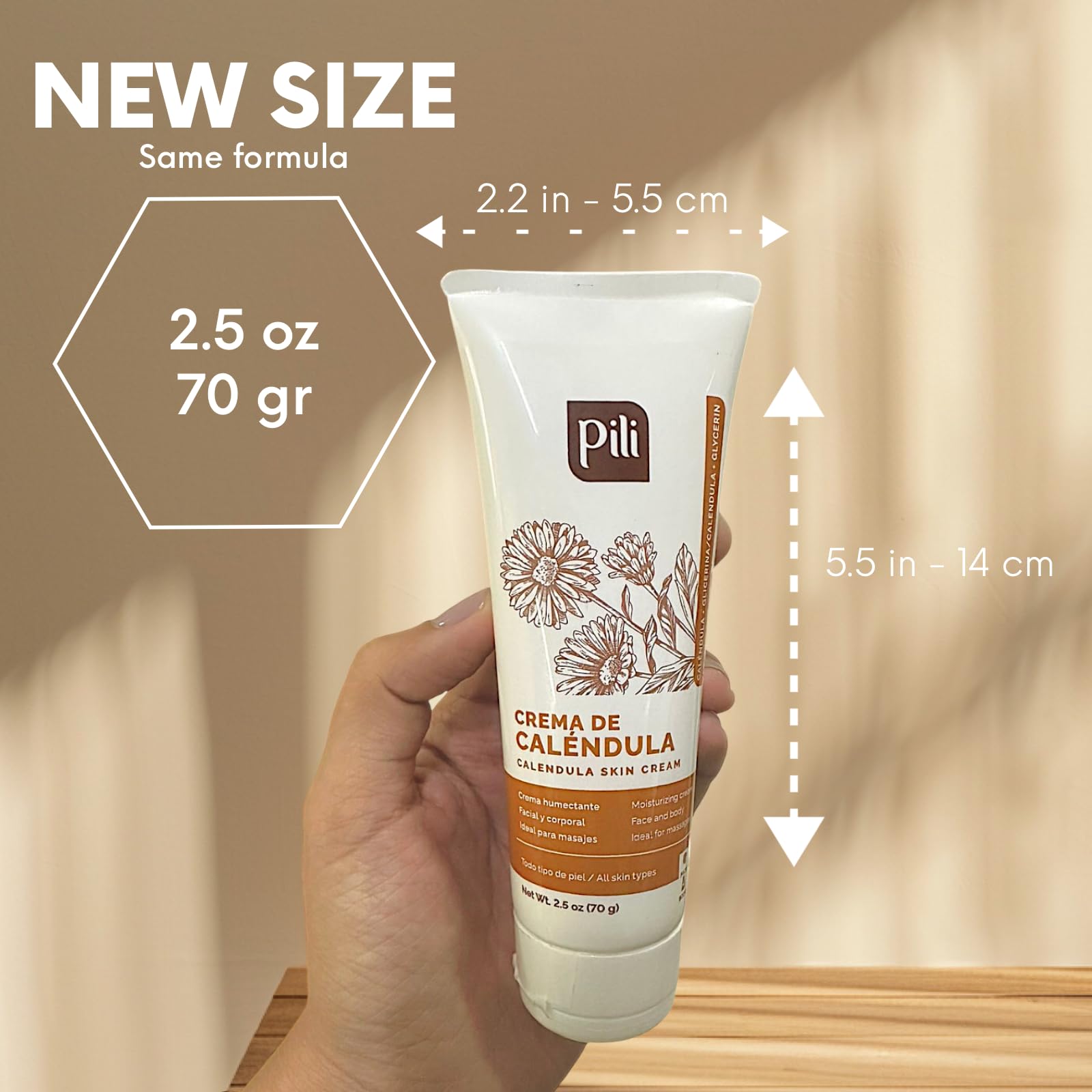 Pili Natural jar beside a coin for size comparison and travel convenience