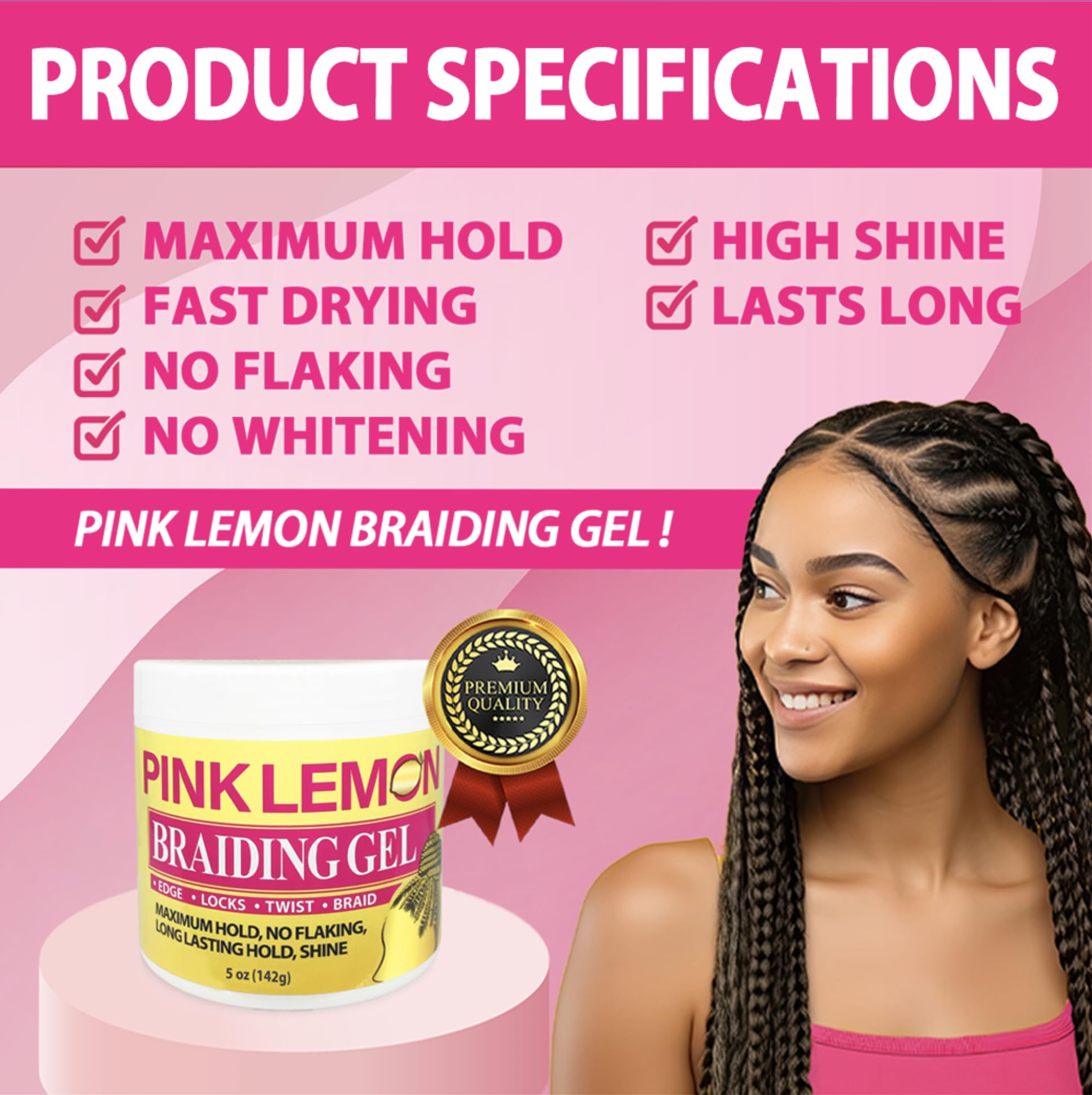 PINK LEMON gel on fingers demonstrating easy application and non-flaking hold