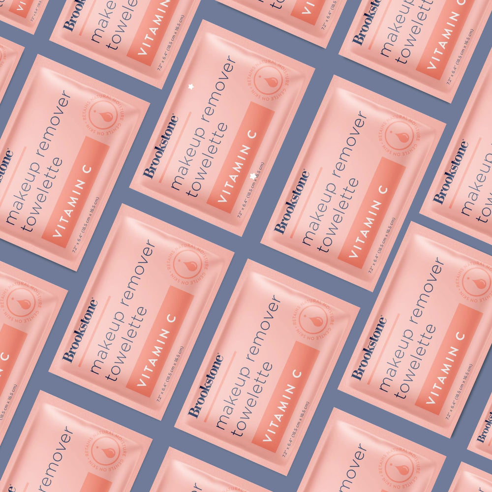 Pink Sky Brookstone packet in a travel bag illustrating portability and convenience