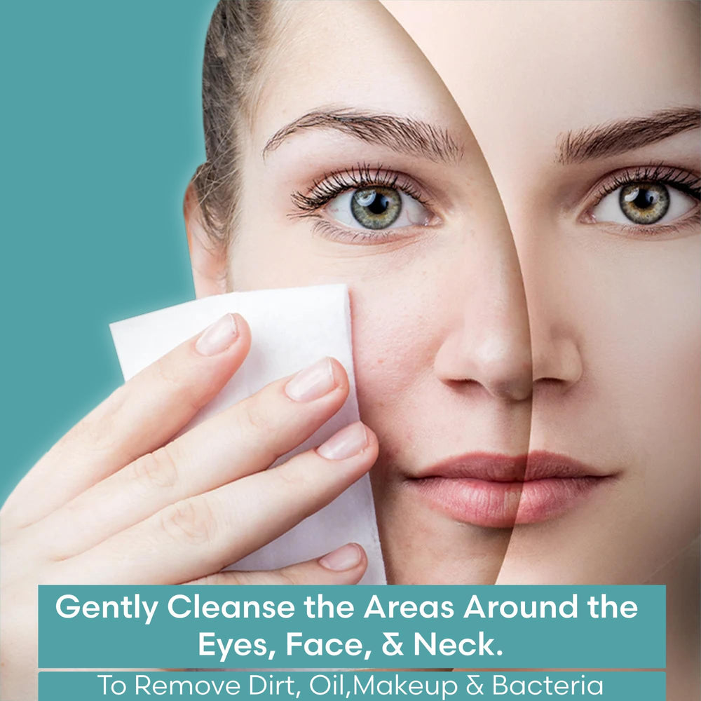 Pink Sky Brookstone wipe being used to remove mascara gently