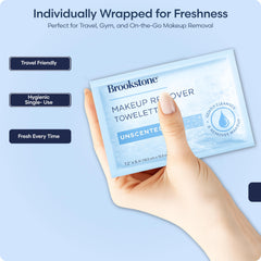 Pink Sky Brookstone wipe removing mascara to show effective eye-area cleansing
