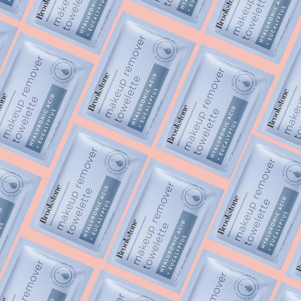 Pink Sky ingredients label closeup listing hyaluronic acid and eucalyptus benefits