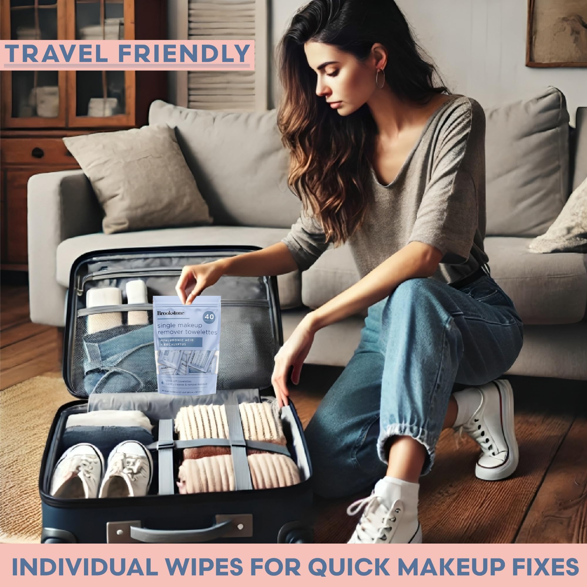 Pink Sky wipe in hand removing makeup, demonstrating effective and gentle removal