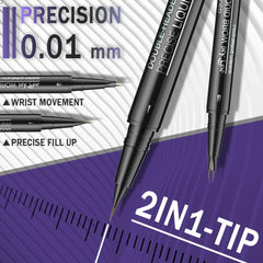 Pinkiou dual-ended pen held in hand for easy application