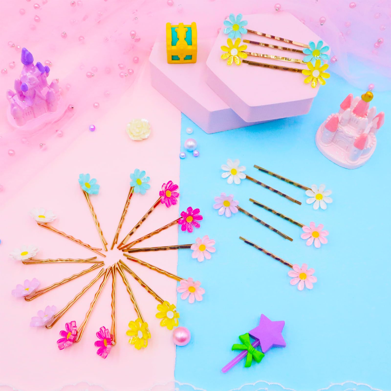 PinkSheep bobby pins organized in clear box keeping accessories dust-free and secure