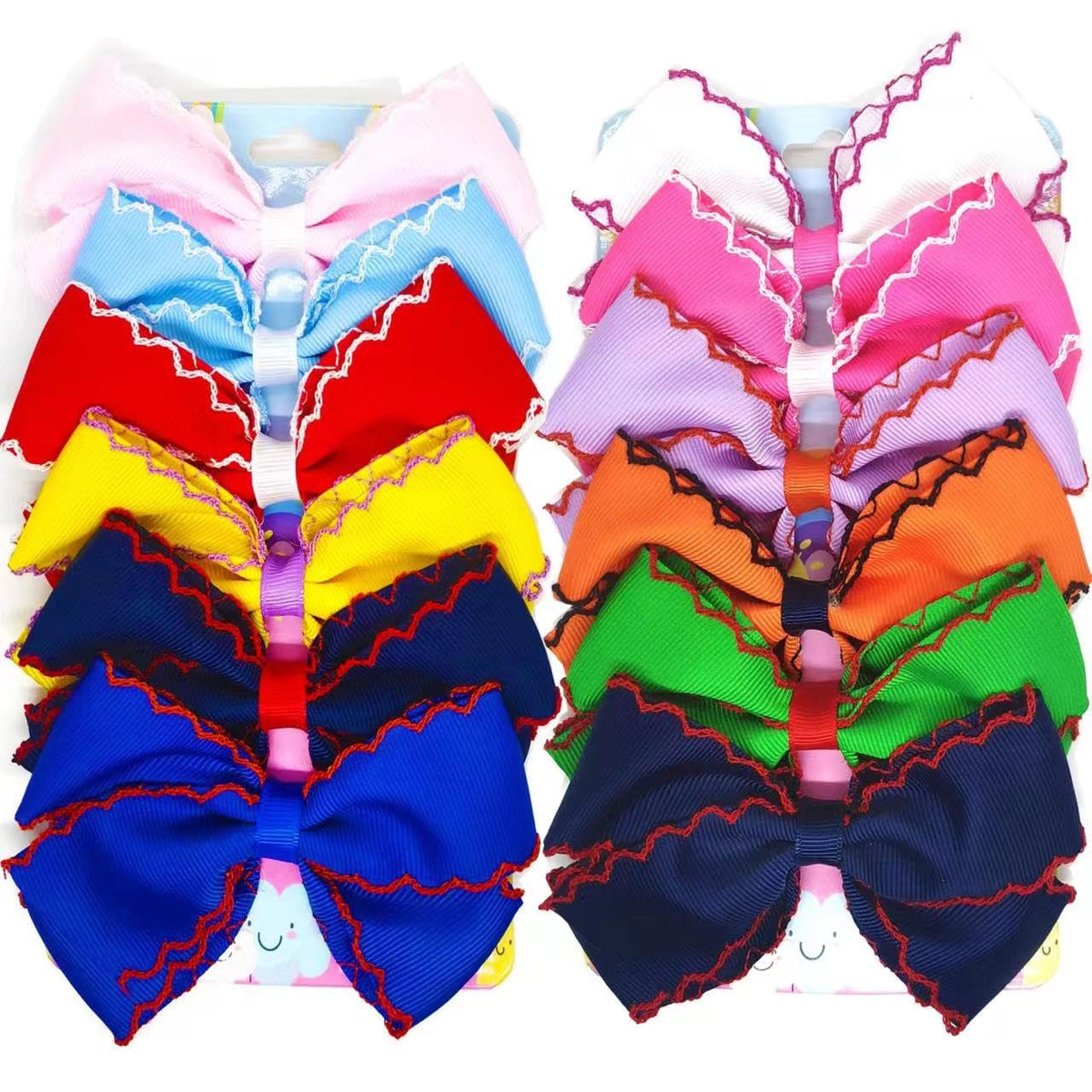 pipajoy front packaging showing full 12-piece bow set and colorful designs for easy selection