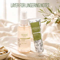 Pistaché Skincare pistachios and seaweed ingredients showing natural benefits