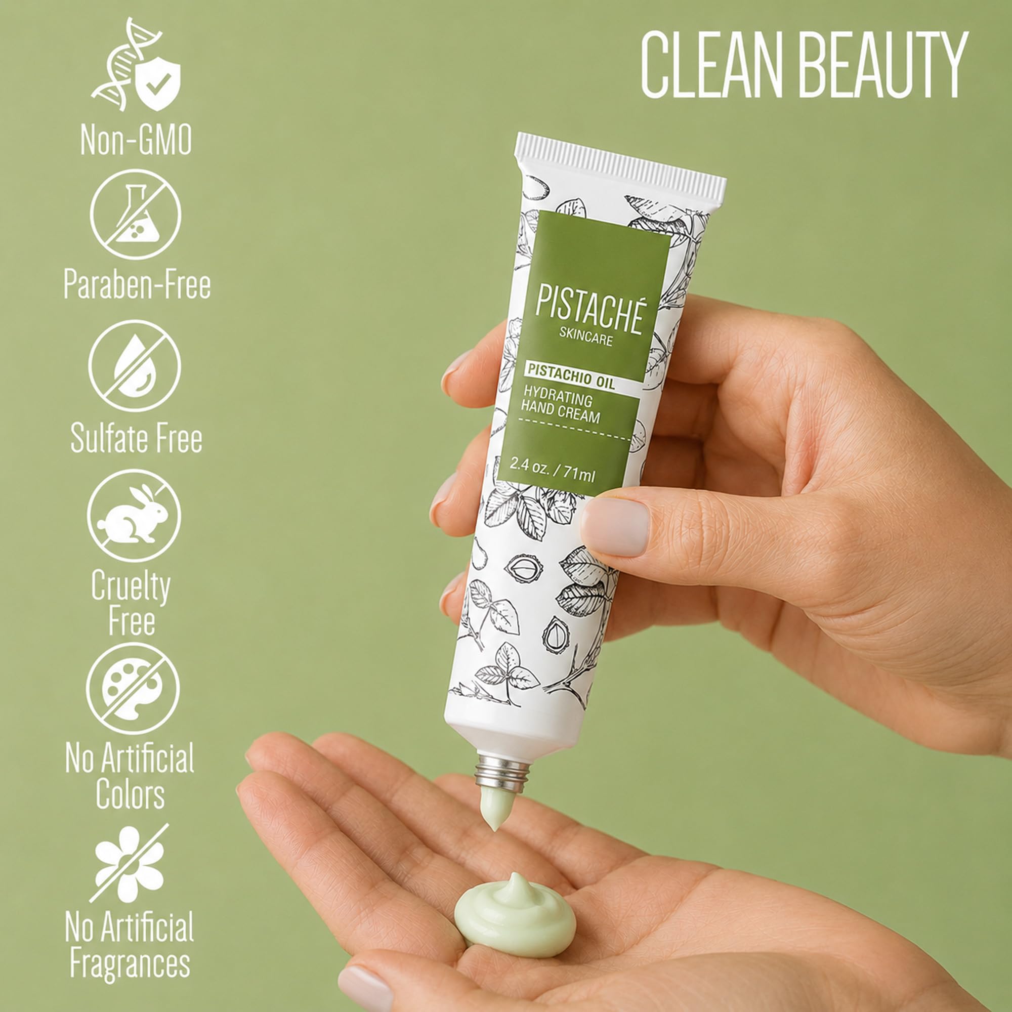 Pistaché Skincare applied to nails and cuticles to nourish and strengthen