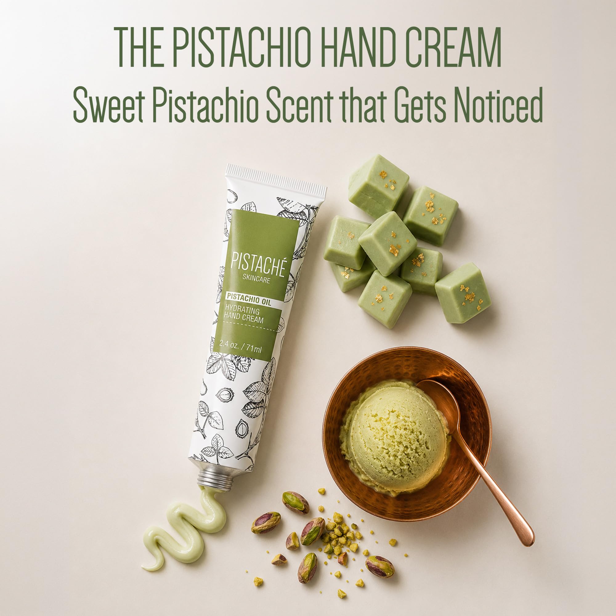 Pistaché Skincare open cap revealing cream dispensing for mess-free use