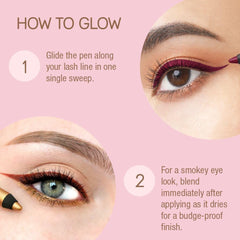 Pixi Endless Silky Eye Pen held beside eye illustrating precise lining