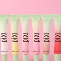 Pixi LipTone swatch on lips demonstrating personalized rosy pink tint