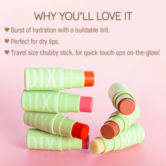 Pixi +Hydra LipTreat cap removed highlighting label and twist mechanism for simple use
