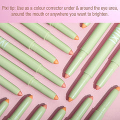 Model demo using Pixi CC Crayon under eye, brightening subtle shadowed areas benefit