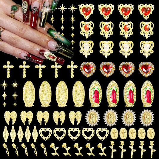 Pizadix front packaging showing Mary charms and star accents for elegant nails