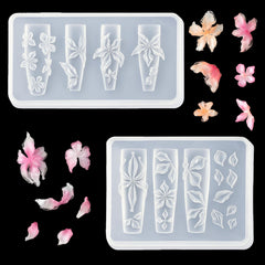 Pizadix front view of two silicone nail molds showing packaging and contents benefit quick start