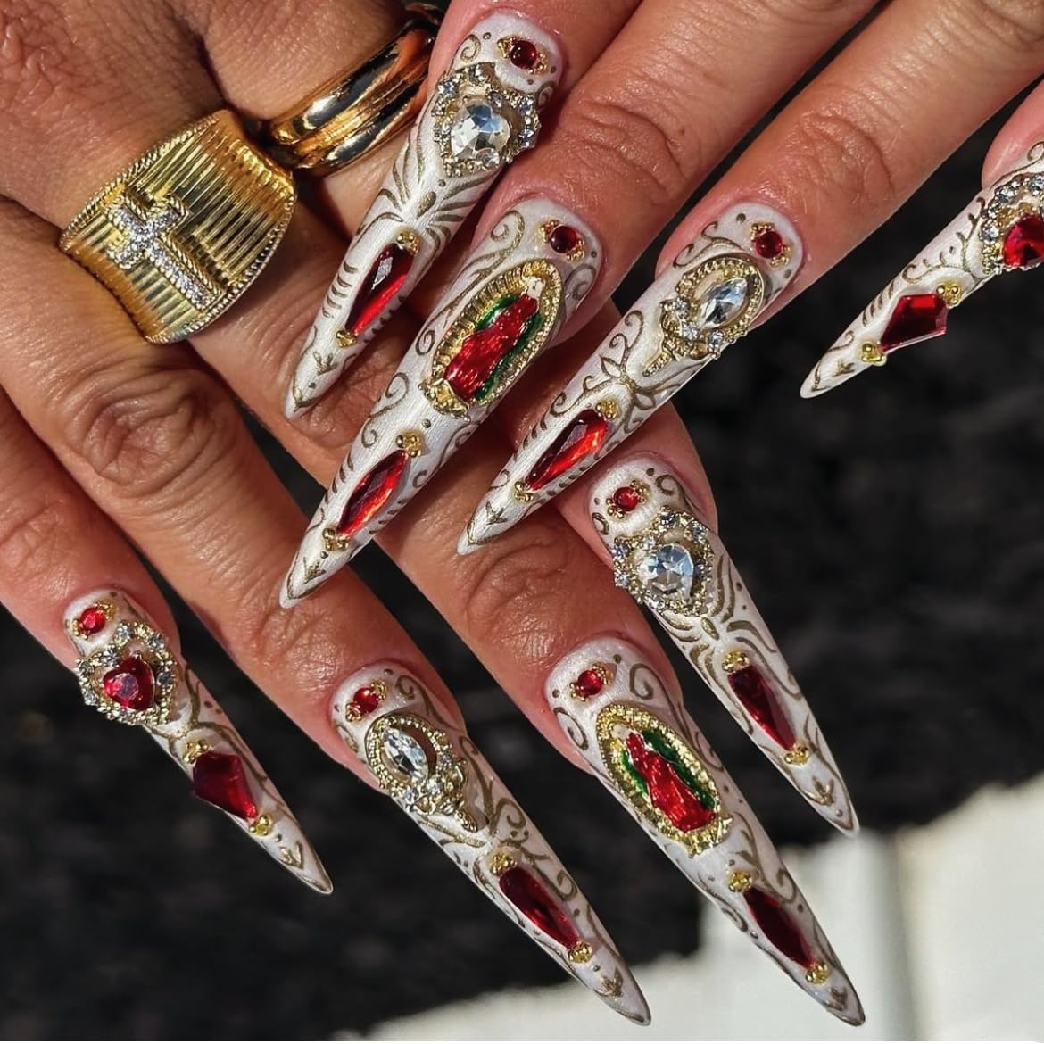 Pizadix lifestyle evening manicure showing how charms elevate special-occasion looks