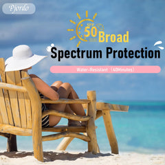 Pjordo used at beach showing glowing skin and water-resistant outdoor wear advantage