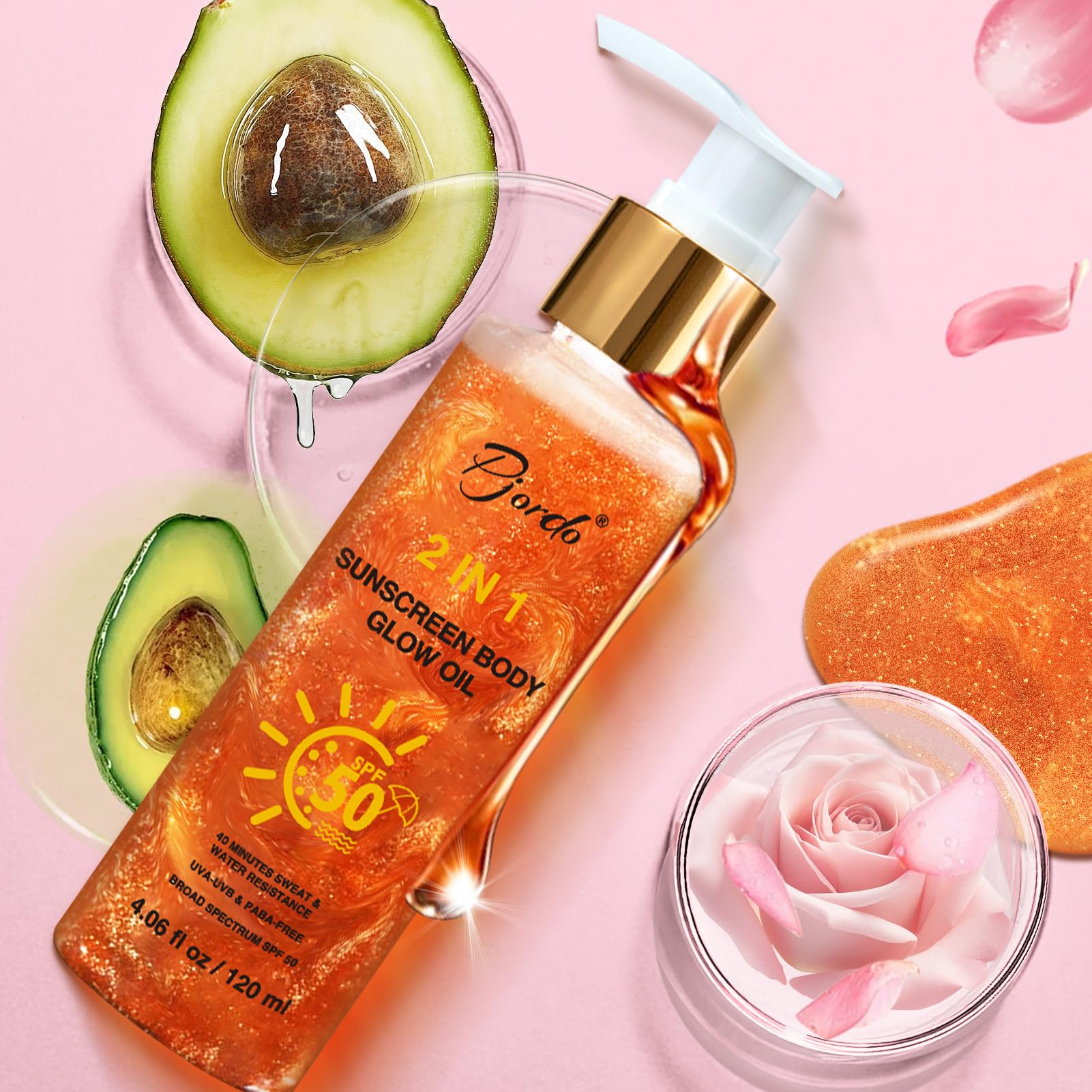 Pjordo mica shimmer detail highlighting subtle rose-gold radiance for photogenic skin
