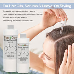 Plant Guru clear benzyl benzoate in jar highlighting transparency and purity