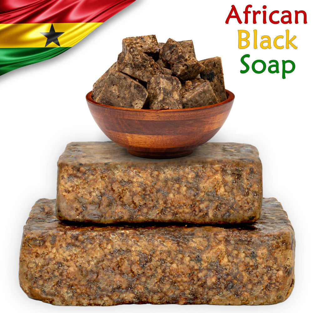 Plant Guru close-up of black soap texture highlighting its natural, handcrafted quality