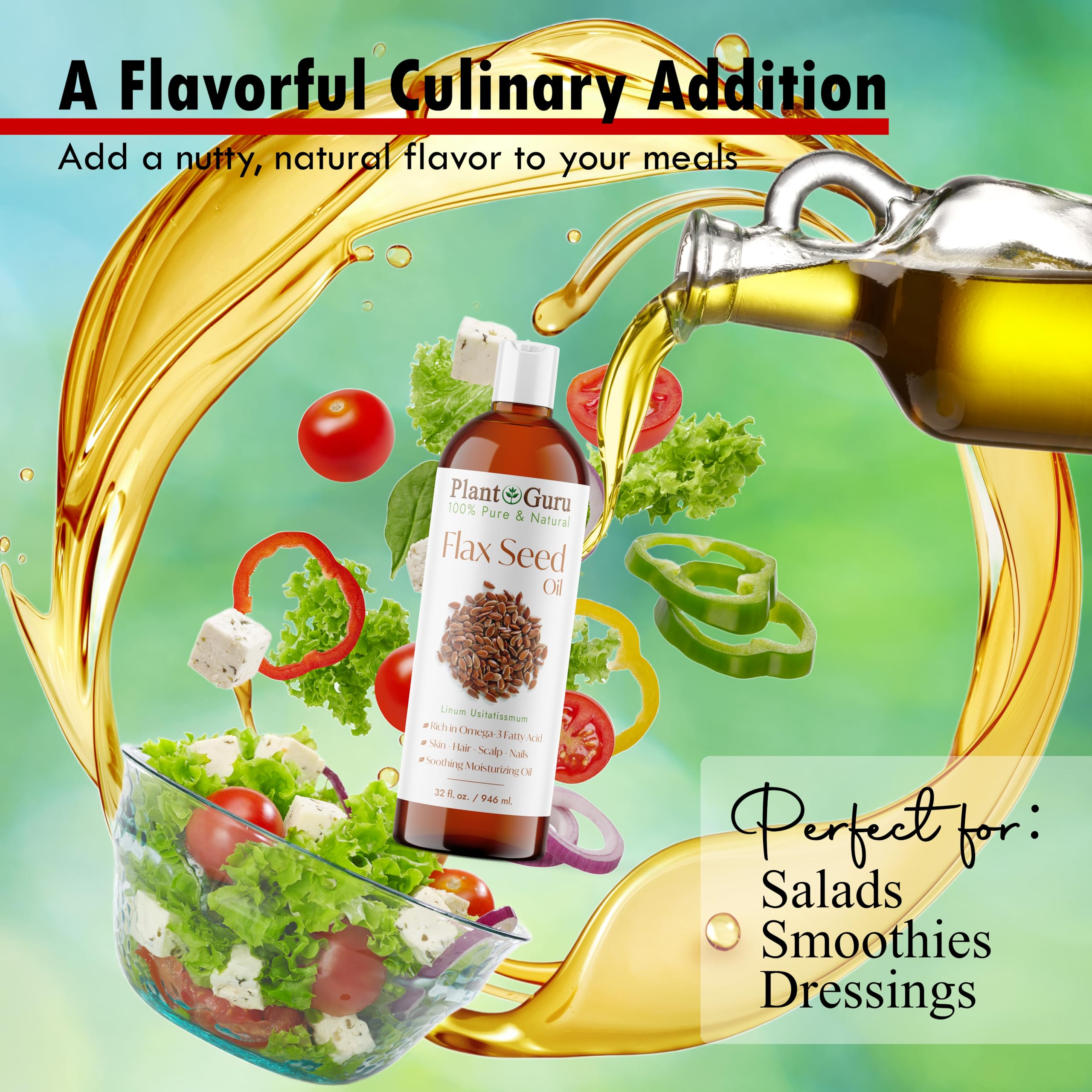 Plant Guru ingredients label closeup confirming 100% pure cold-pressed