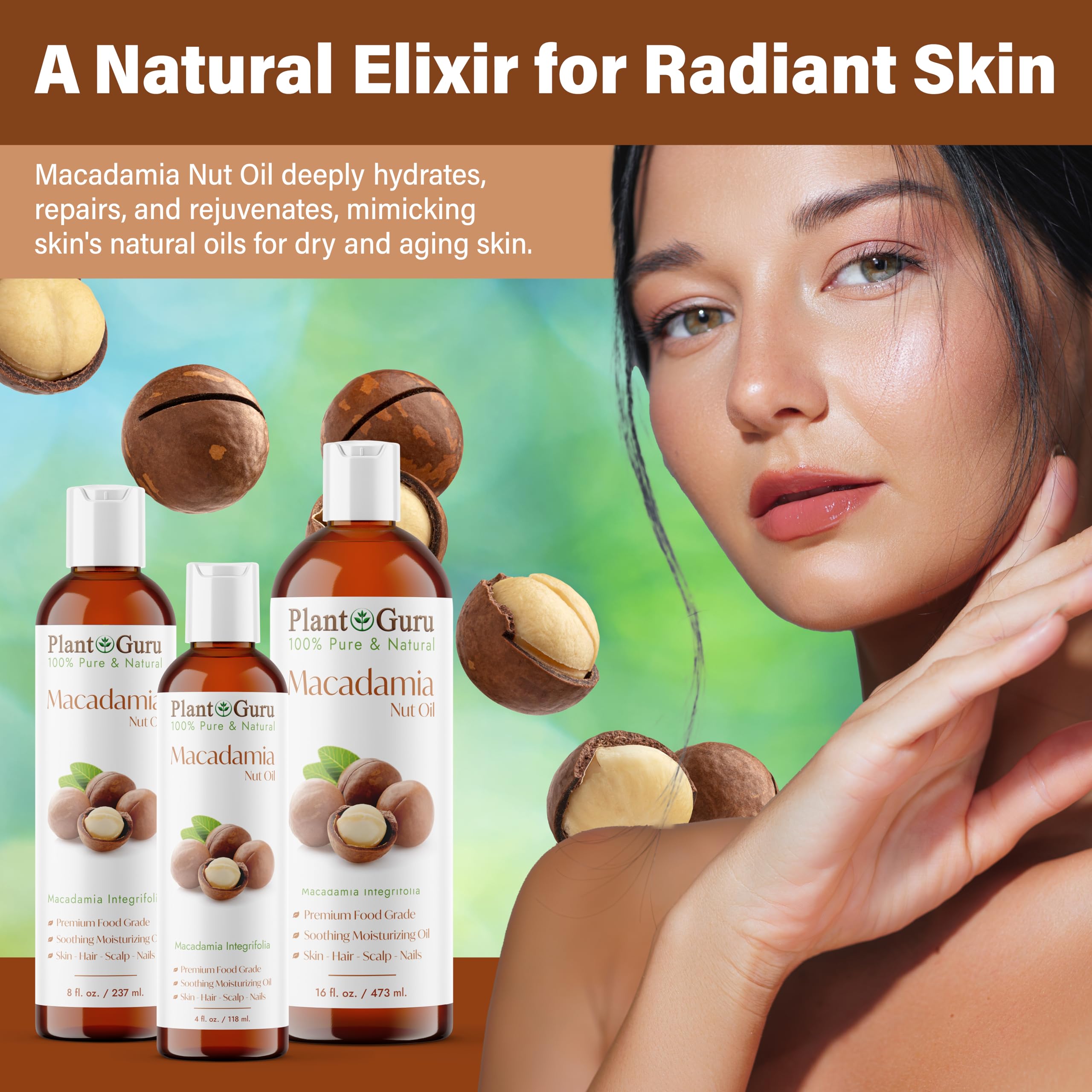 Plant Guru macadamia seeds close-up highlighting natural source and purity
